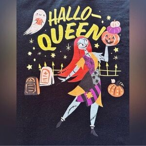 NWOT A Nightmare Before Christmas Sally "Hallo-Queen" Black Cotton 2XL T-Shirt